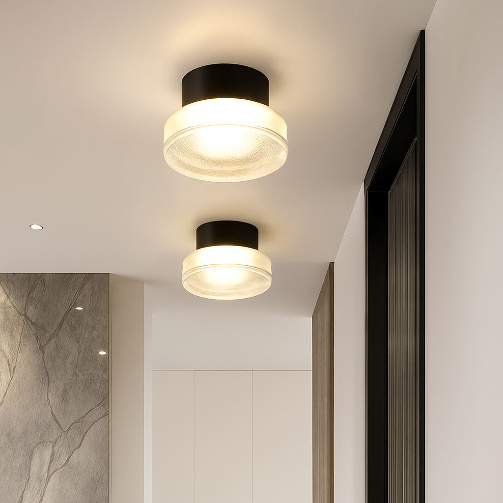 Applique murale ronde LED en verre – éclairage intérieur polyvalent