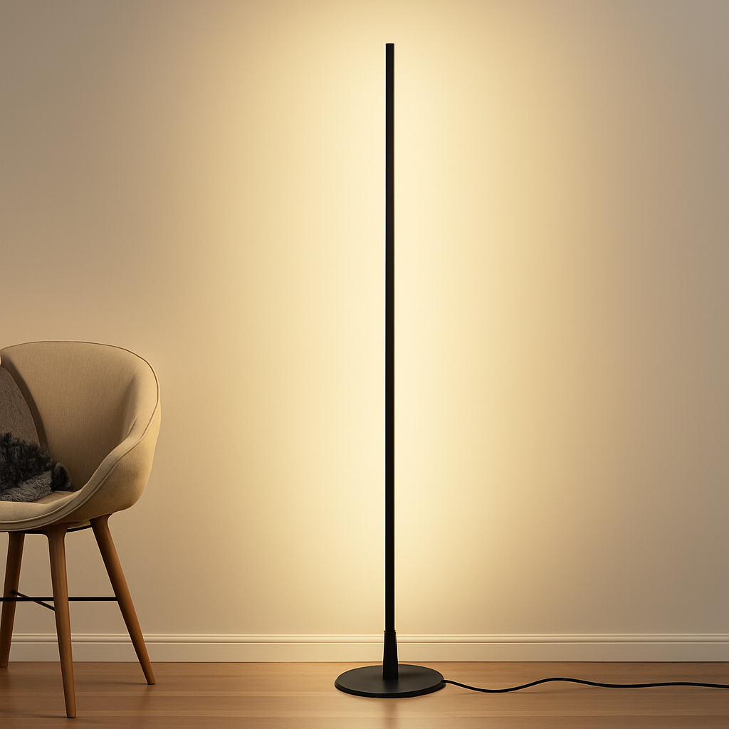Lampadaire colonne LED 18W dimmable en métal – lampe sur pied moderne