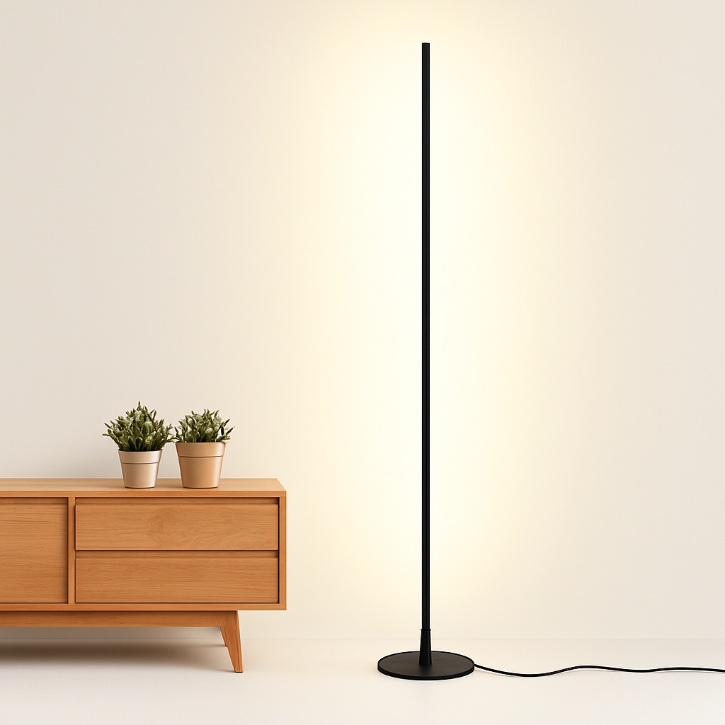 Lampadaire colonne LED 18W dimmable en métal – lampe sur pied moderne