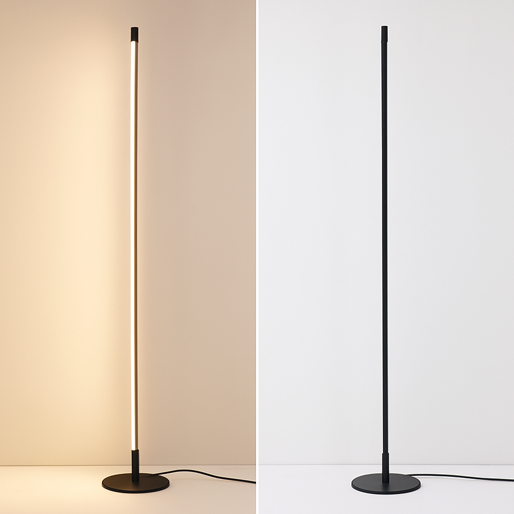 Lampadaire colonne LED 18W dimmable en métal – lampe sur pied moderne