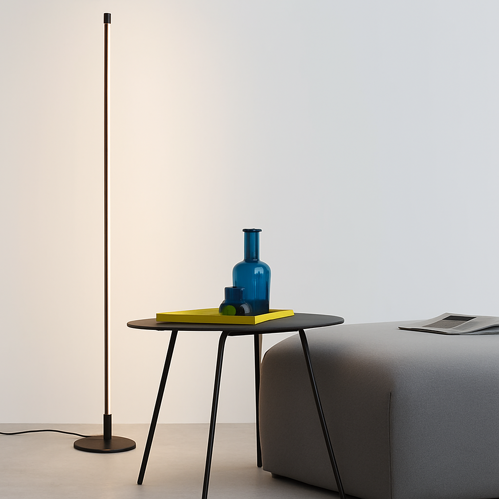 Lampadaire colonne LED 18W dimmable en métal – lampe sur pied moderne