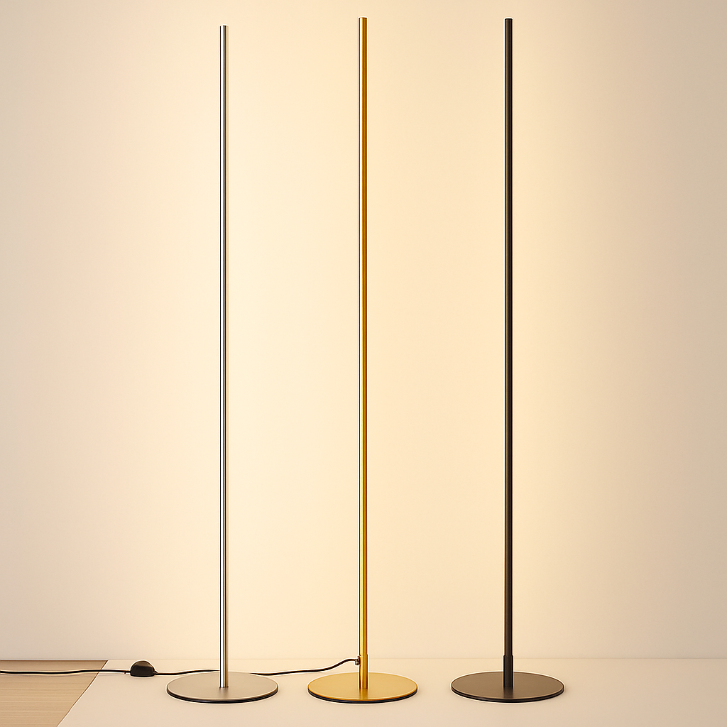 Lampadaire LED minimaliste en métal noir – design épuré Lucien