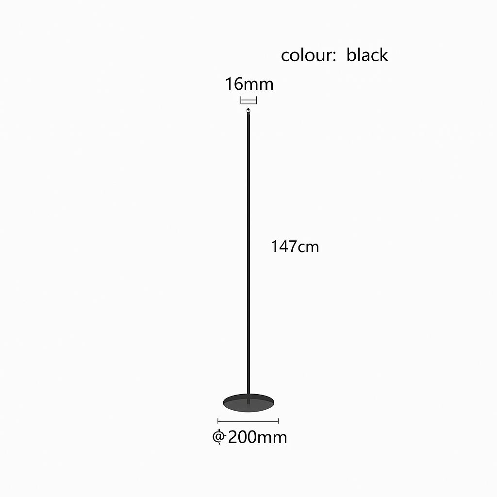 Lampadaire LED minimaliste en métal noir – design épuré Lucien