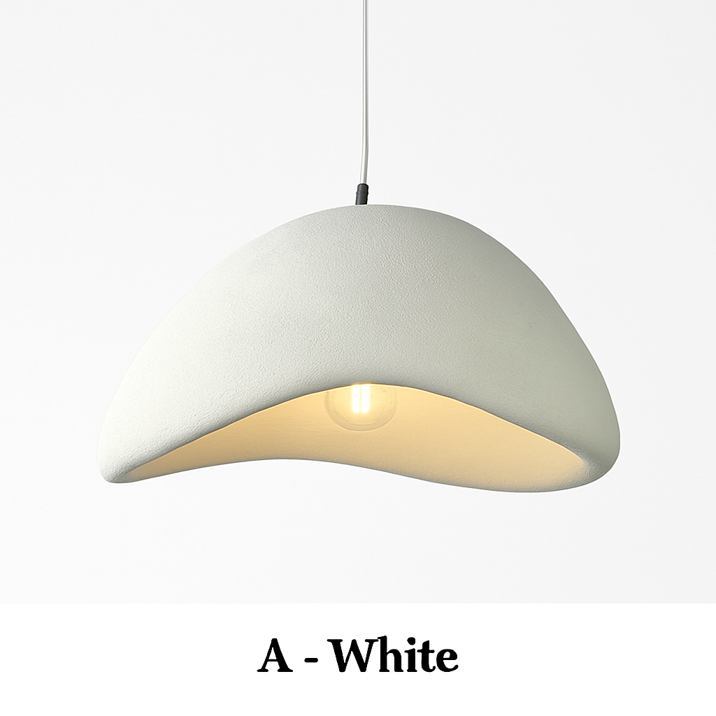 Lustre LED suspendu style wabi-sabi nordique – ambiance naturelle
