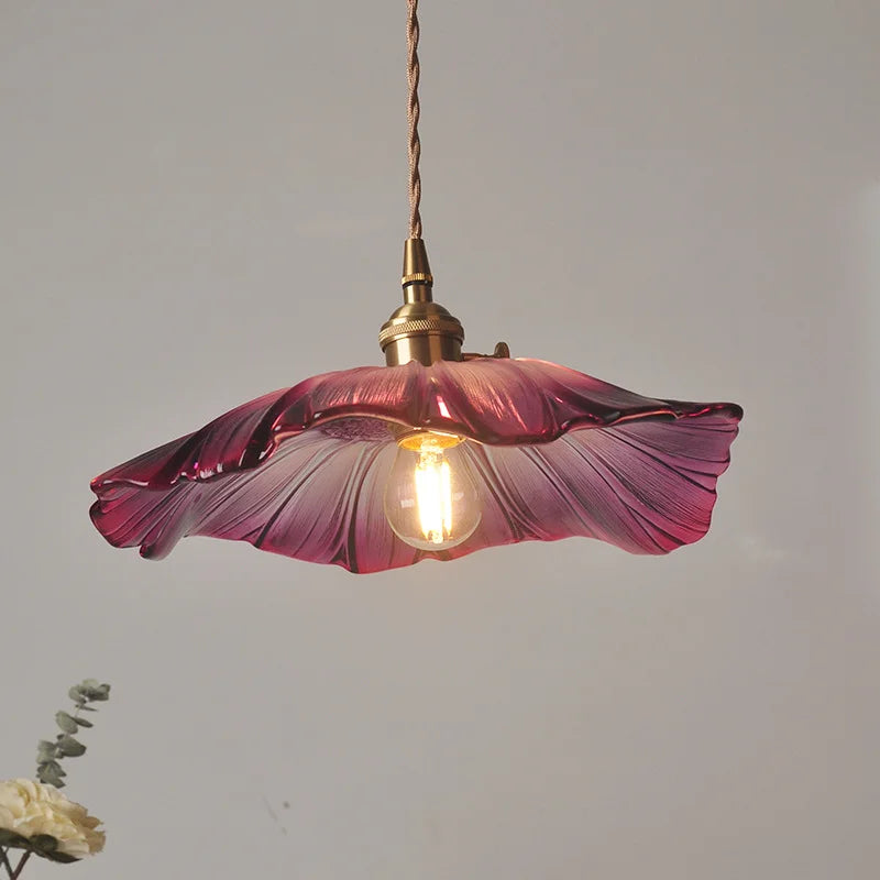 Suspension florale en verre sculpté Floréa