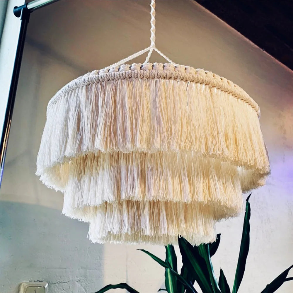 Suspension bohème en macramé de coton Seraya