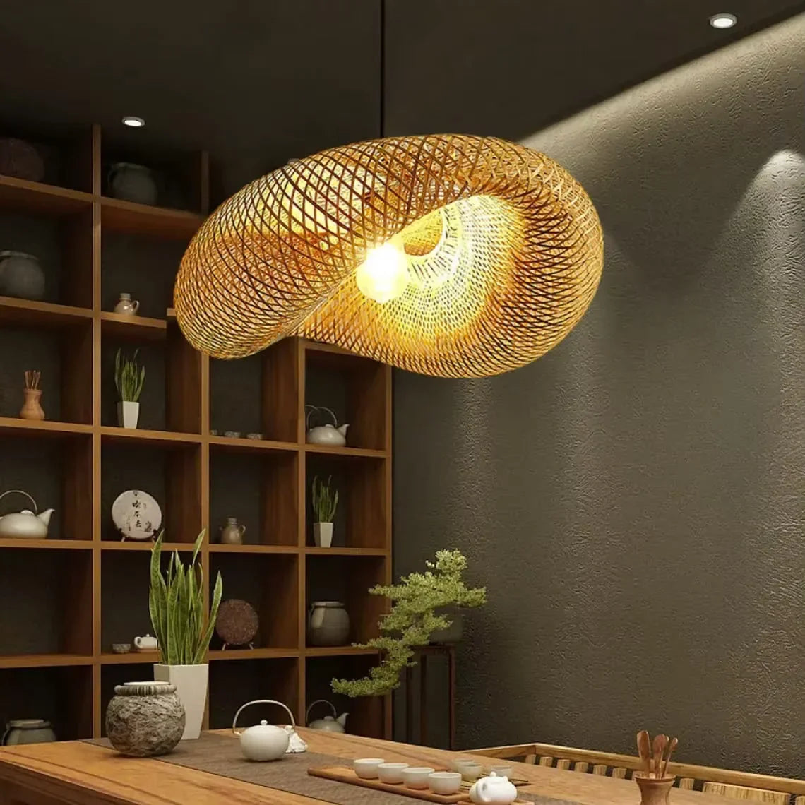 Suspension en bambou sculptural Oceïa