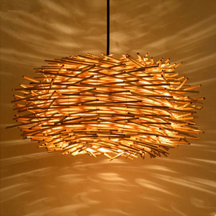 Suspension en bambou sculptural Soléa