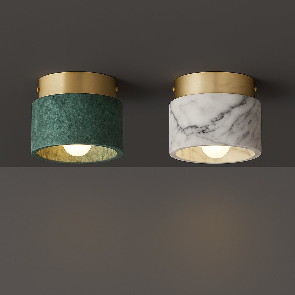 Plafonnier marbre & laiton Velora