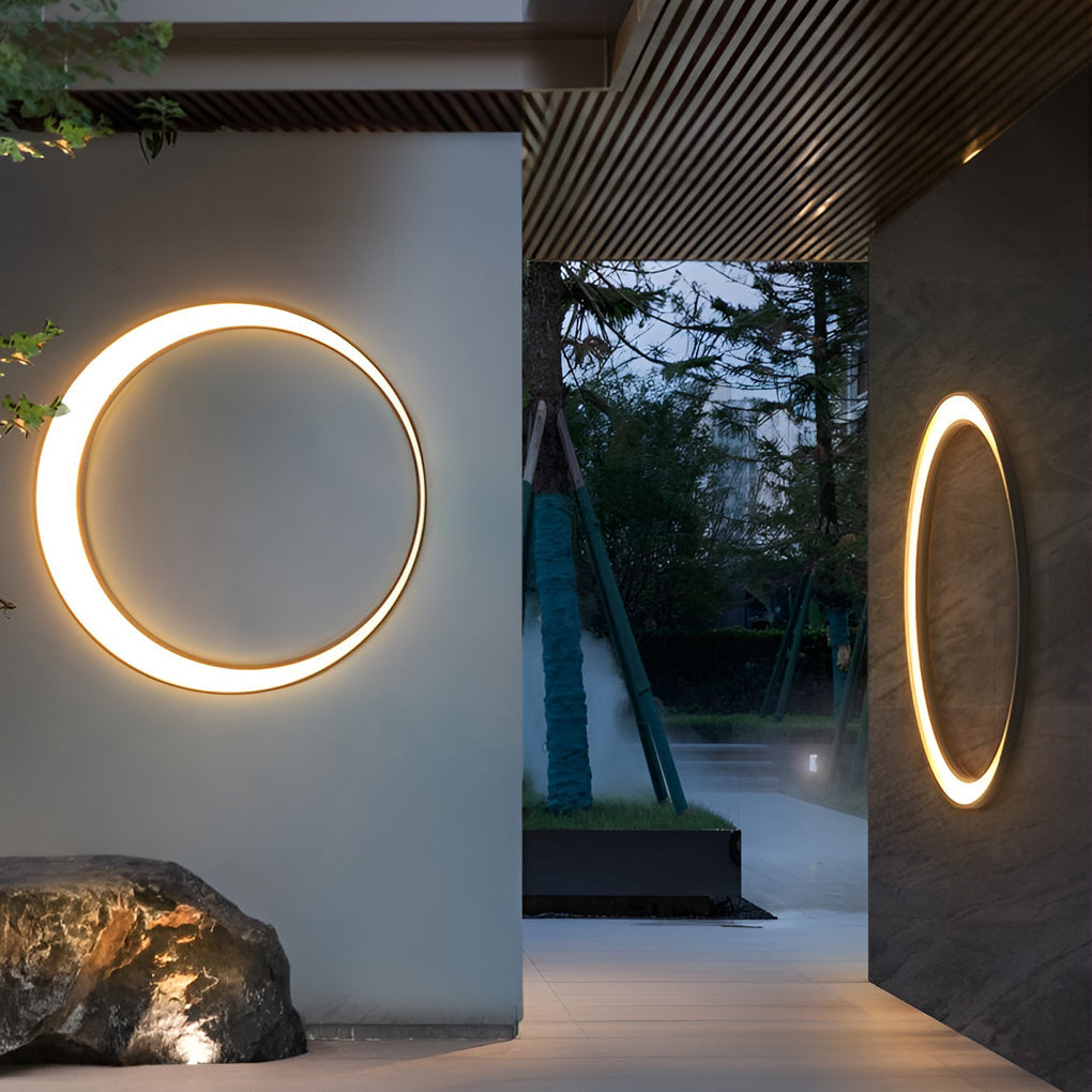 Applique Murale Extérieure Ronde LED – Effet Pleine Lune