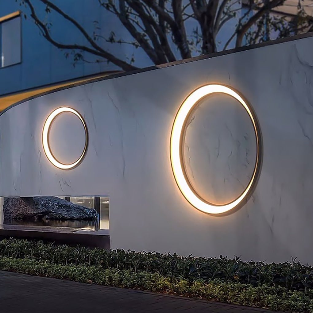 Applique Murale Extérieure Ronde LED – Effet Pleine Lune
