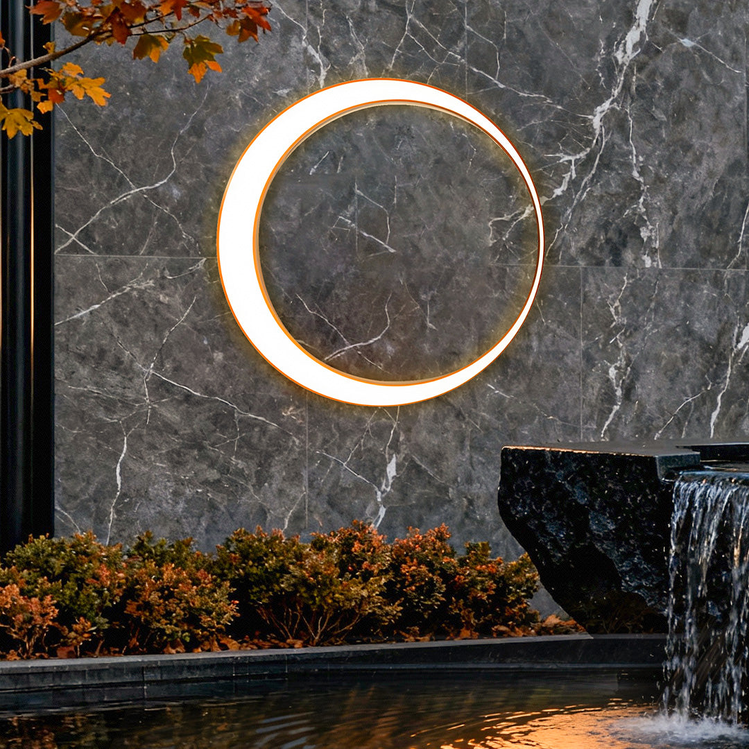 Applique Murale Extérieure Ronde LED – Effet Pleine Lune