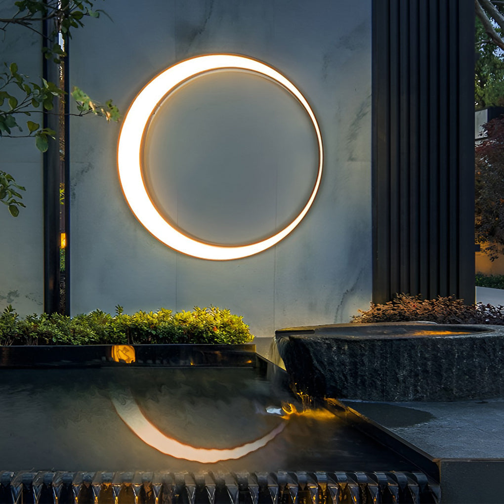 Applique Murale Extérieure Ronde LED – Effet Pleine Lune
