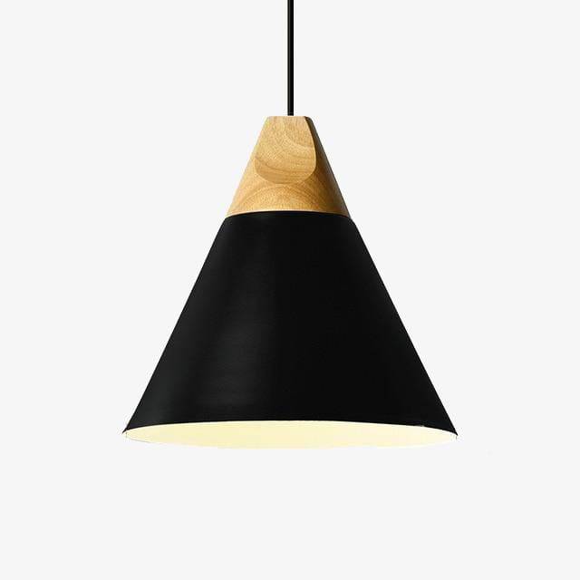 Suspension conique en bois et aluminium – style vintage intemporel