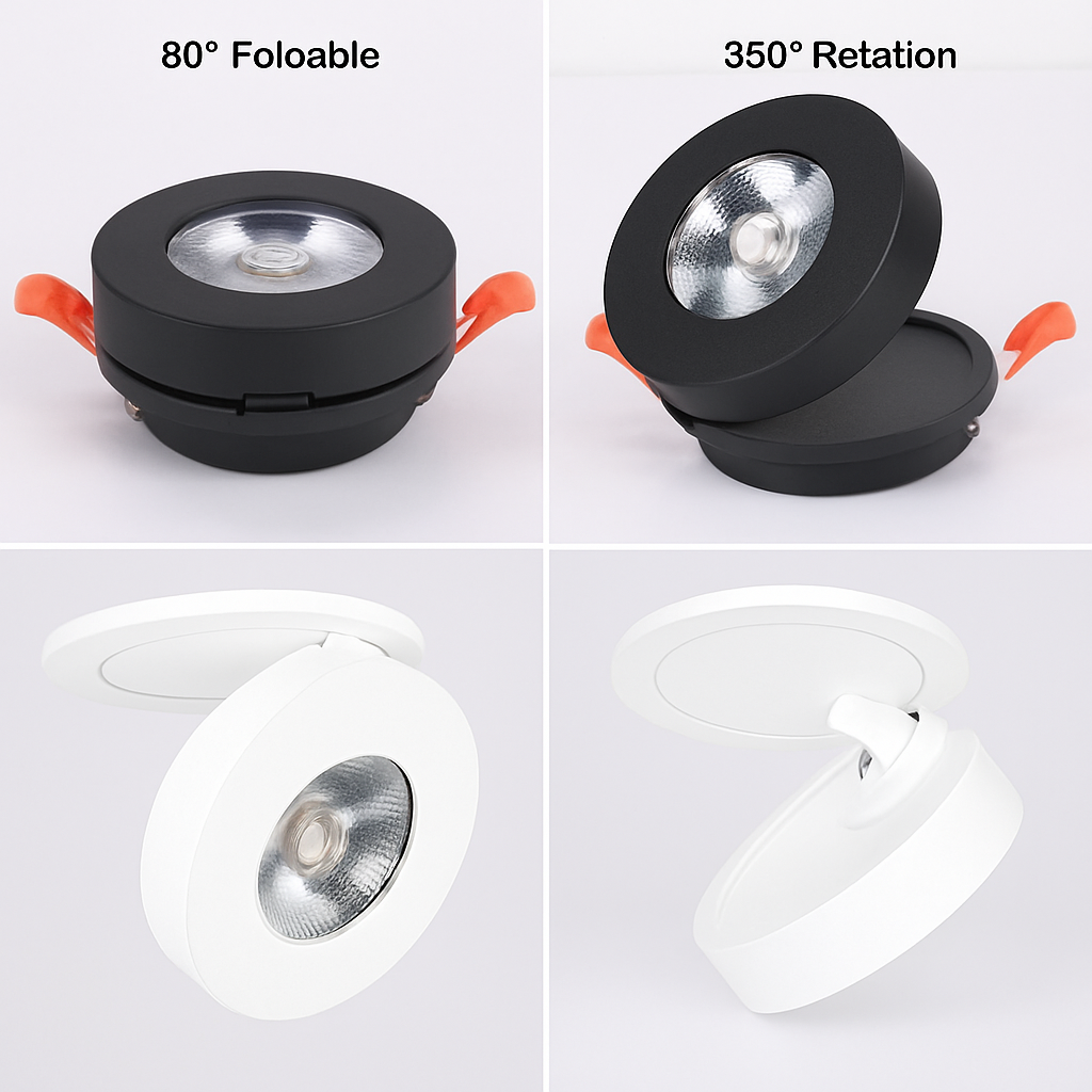 Spot LED rond orientable encastrable en aluminium – dimmable, Slim