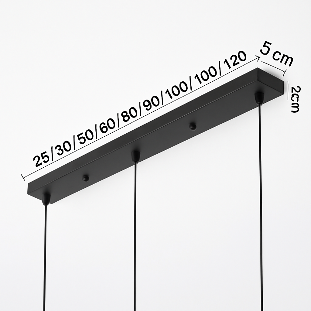 Support socle long pour suspension – 1 à 5 points lumineux, noir ou blanc