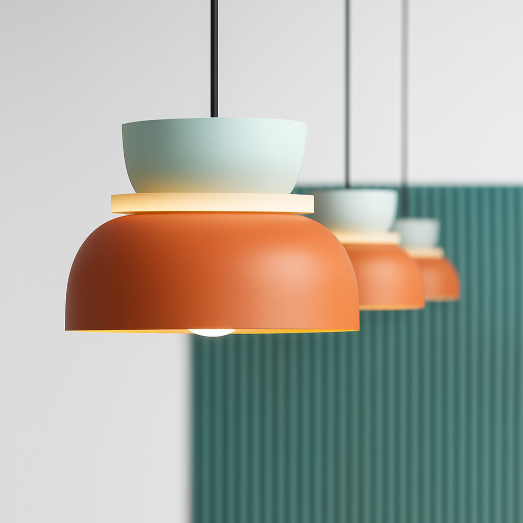 Suspension géométrique en métal coloré – formes ludiques Makazon
