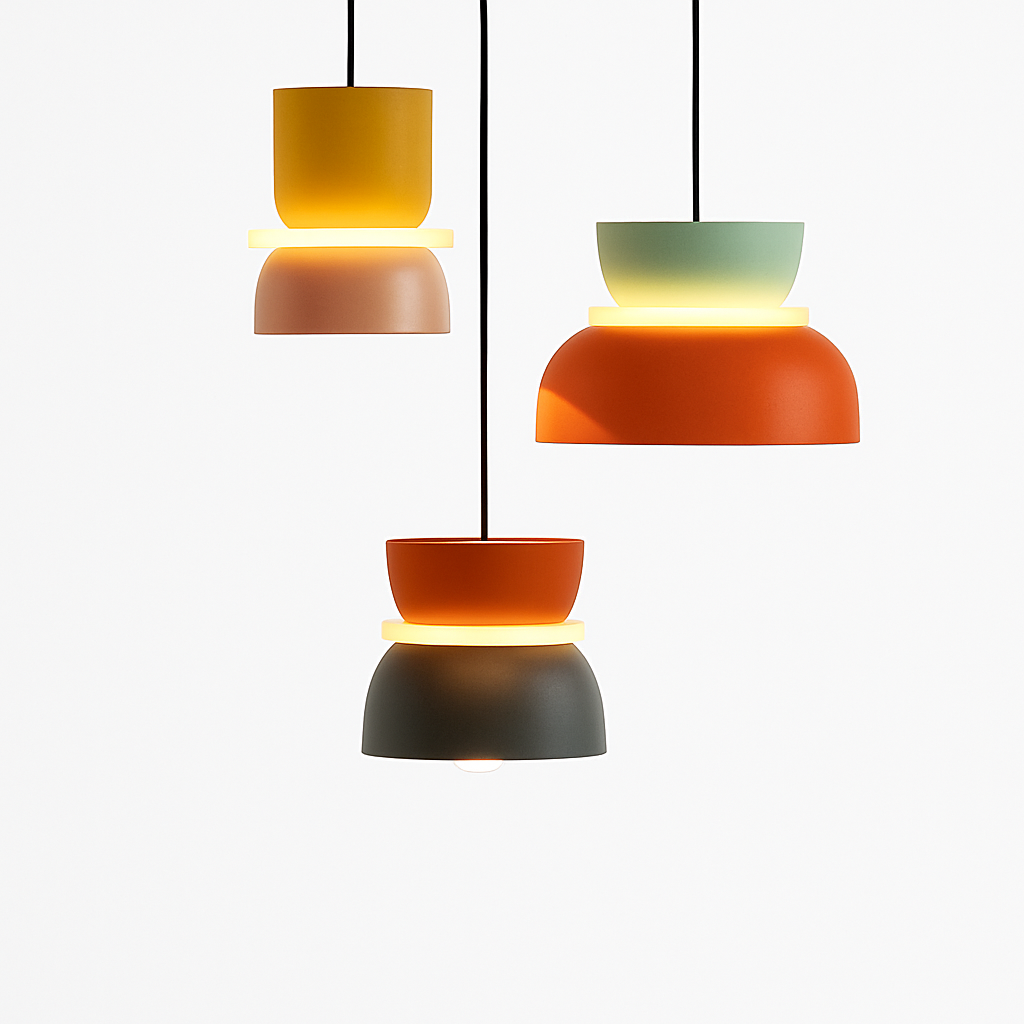 Suspension géométrique en métal coloré – formes ludiques Makazon