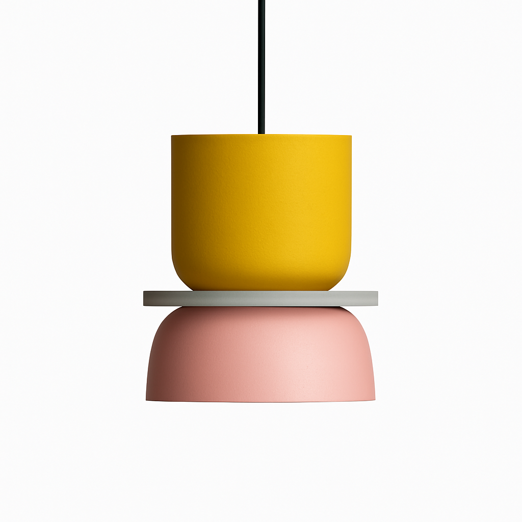 Suspension géométrique en métal coloré – formes ludiques Makazon