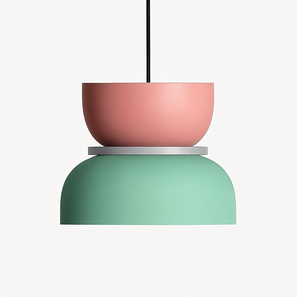 Suspension géométrique en métal coloré – formes ludiques Makazon