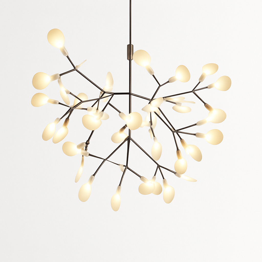 Suspension LED en fer ramifié style arbre – cuivré ou noir