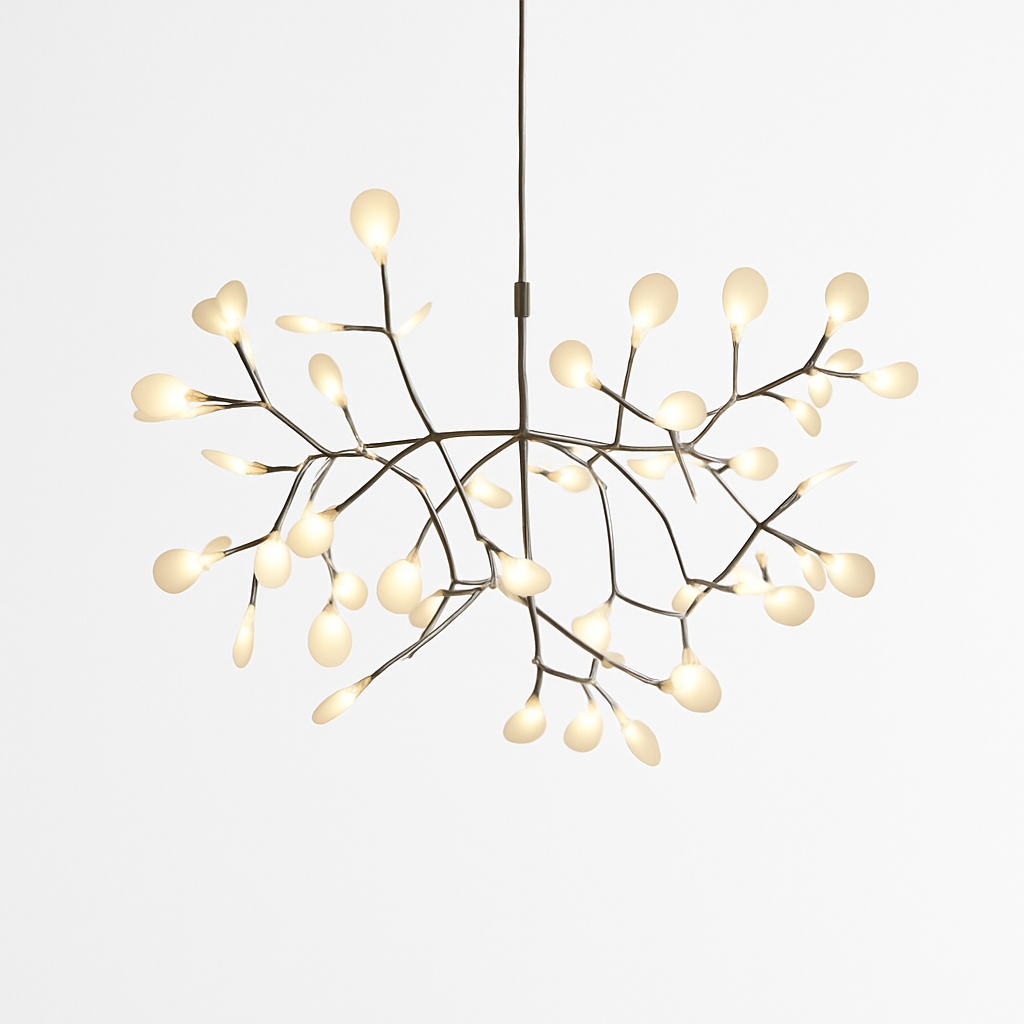 Suspension LED en fer ramifié style arbre – cuivré ou noir