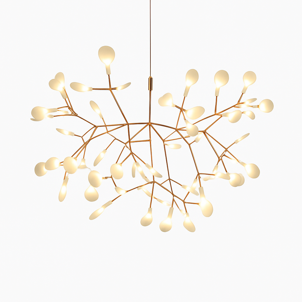 Suspension LED en fer ramifié style arbre – cuivré ou noir