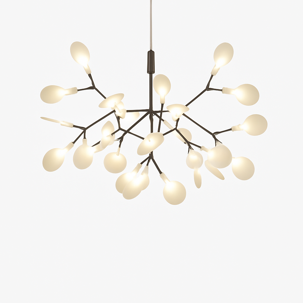 Suspension LED en fer ramifié style arbre – cuivré ou noir