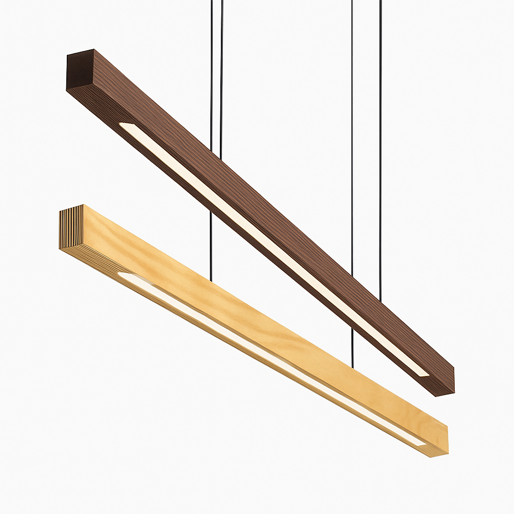 Suspension LED en bois allongé style scandinave – Hang