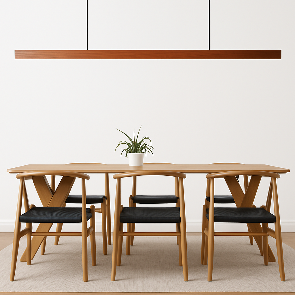 Suspension LED en bois allongé style scandinave – Hang