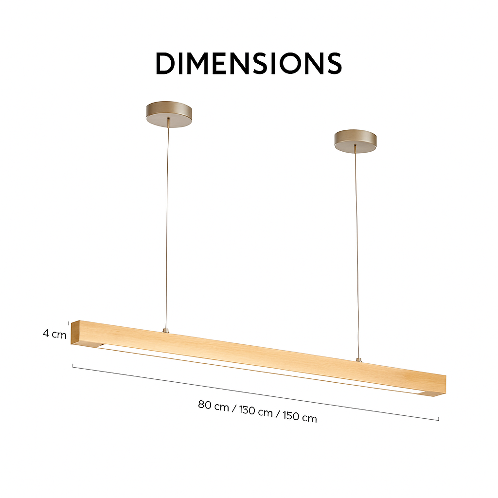 Suspension LED en bois allongé style scandinave – Hang
