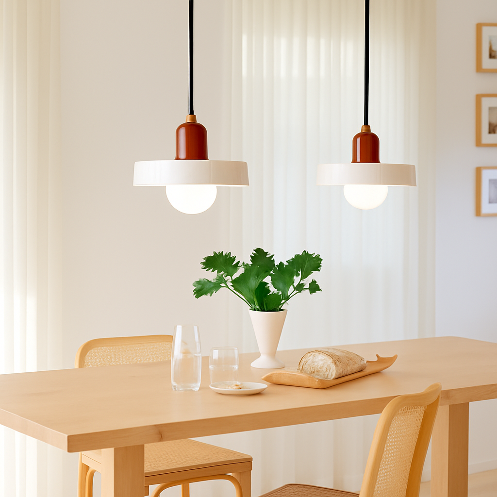 Suspension en verre soufflé teinté couleurs douces style nordique