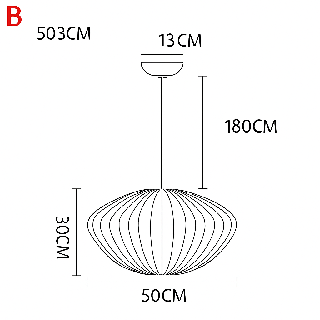 Suspension en tissu style japonais – lumière douce et raffinée Silk