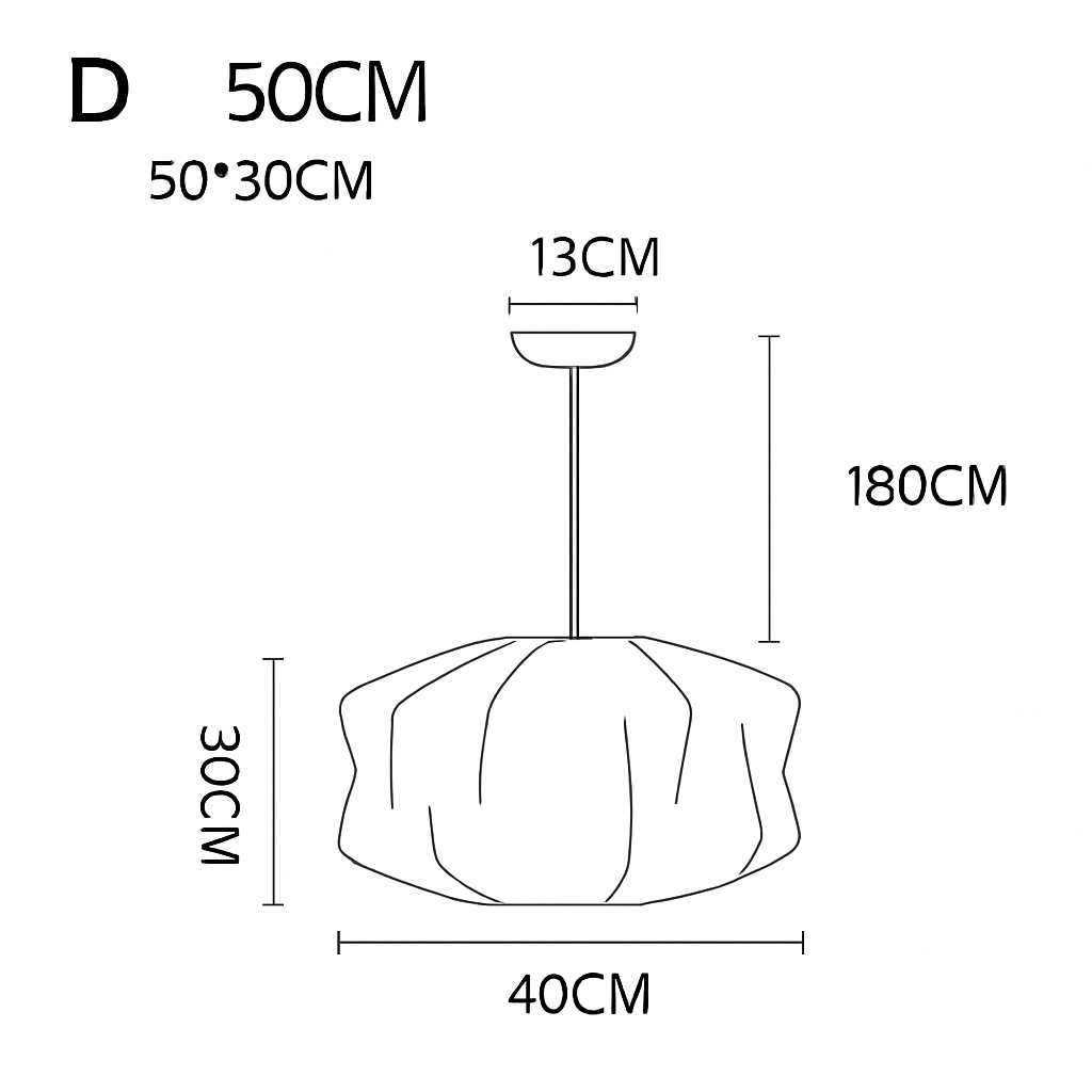 Suspension en tissu style japonais – lumière douce et raffinée Silk