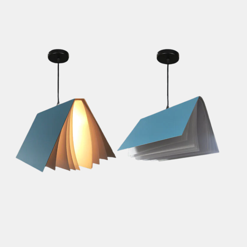Suspension Livre Volant en Métal et PVC – Luminaire Suspendu Moderne Lumière