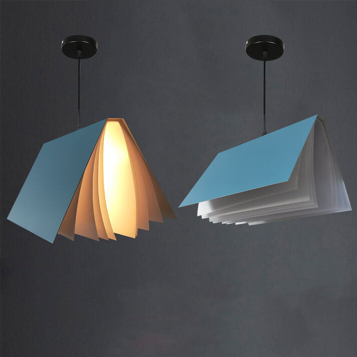 Suspension Livre Volant en Métal et PVC – Luminaire Suspendu Moderne Lumière