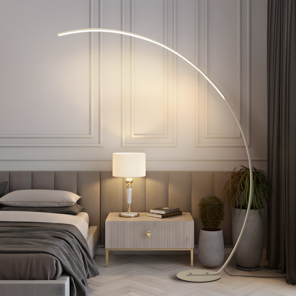Lampadaire LED arqué nordique Nørlys