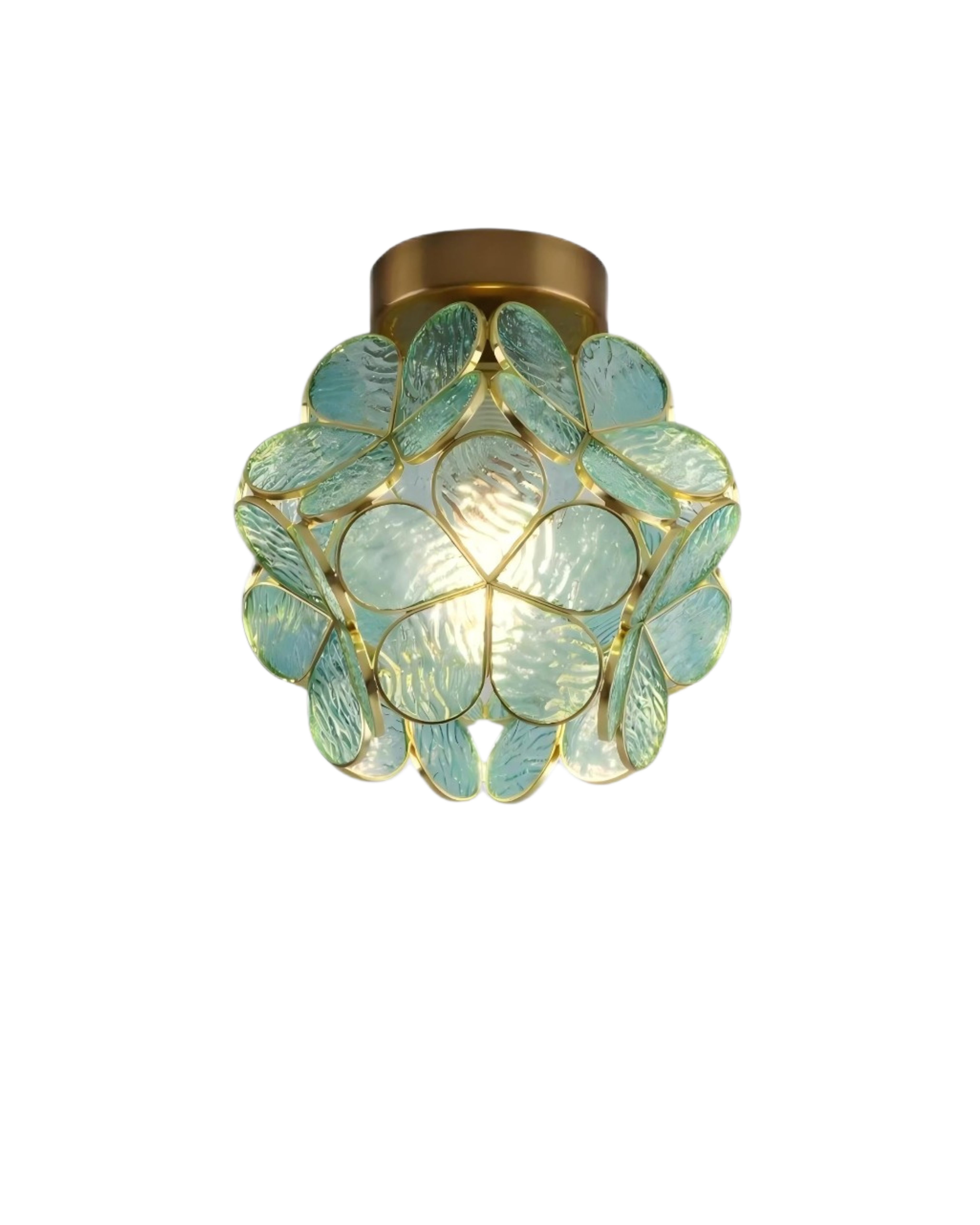 Plafonnier Floral en Verre Sculpté
