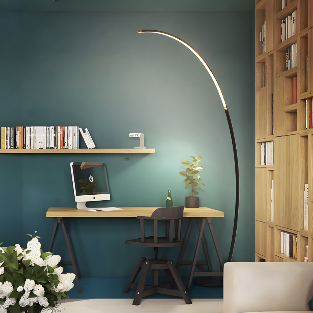 Lampadaire LED arqué nordique Nørlys