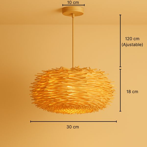 Suspension en bambou sculptural Soléa