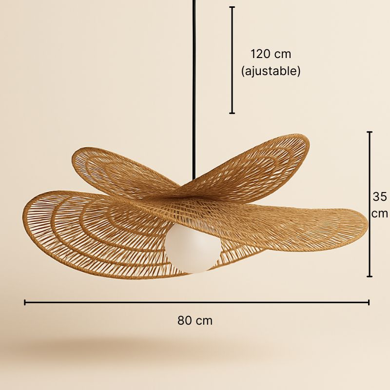 Suspension en rotin effet ailes Élyséa