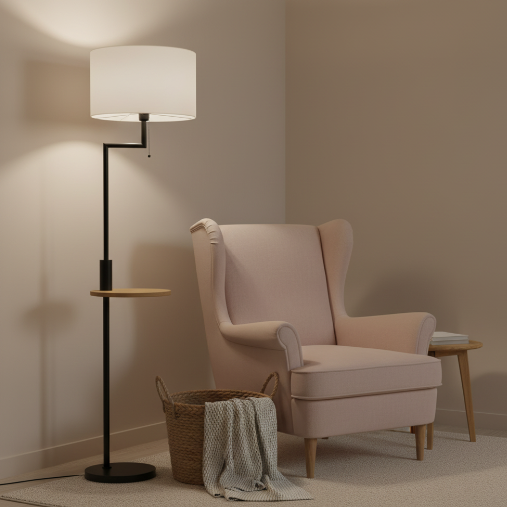Lampadaire avec tablette & USB Kalyne