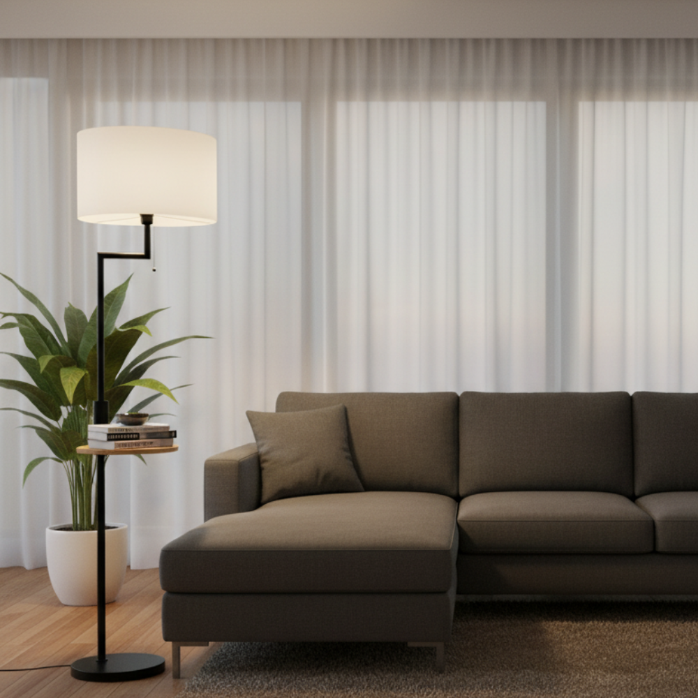 Lampadaire avec tablette & USB Kalyne