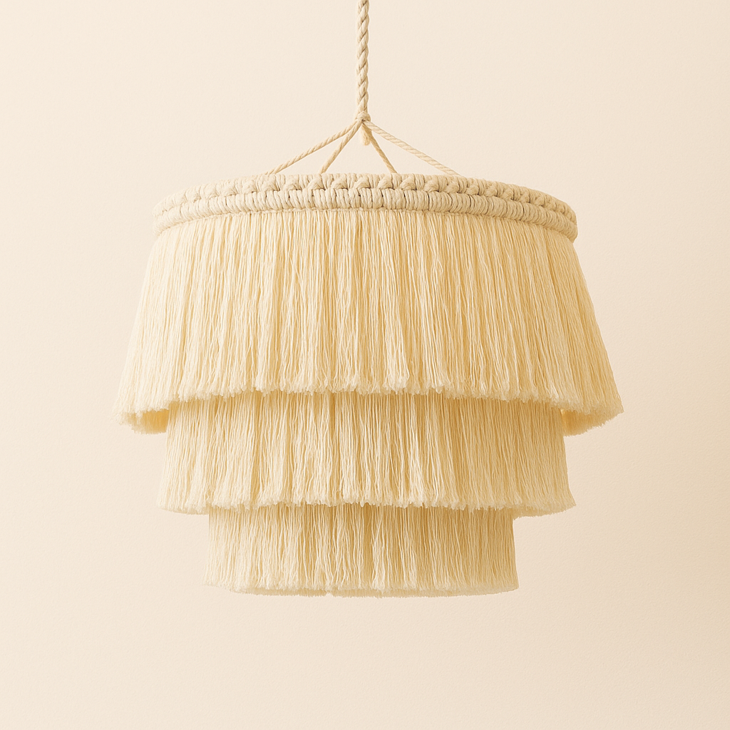 Suspension bohème en macramé de coton Seraya