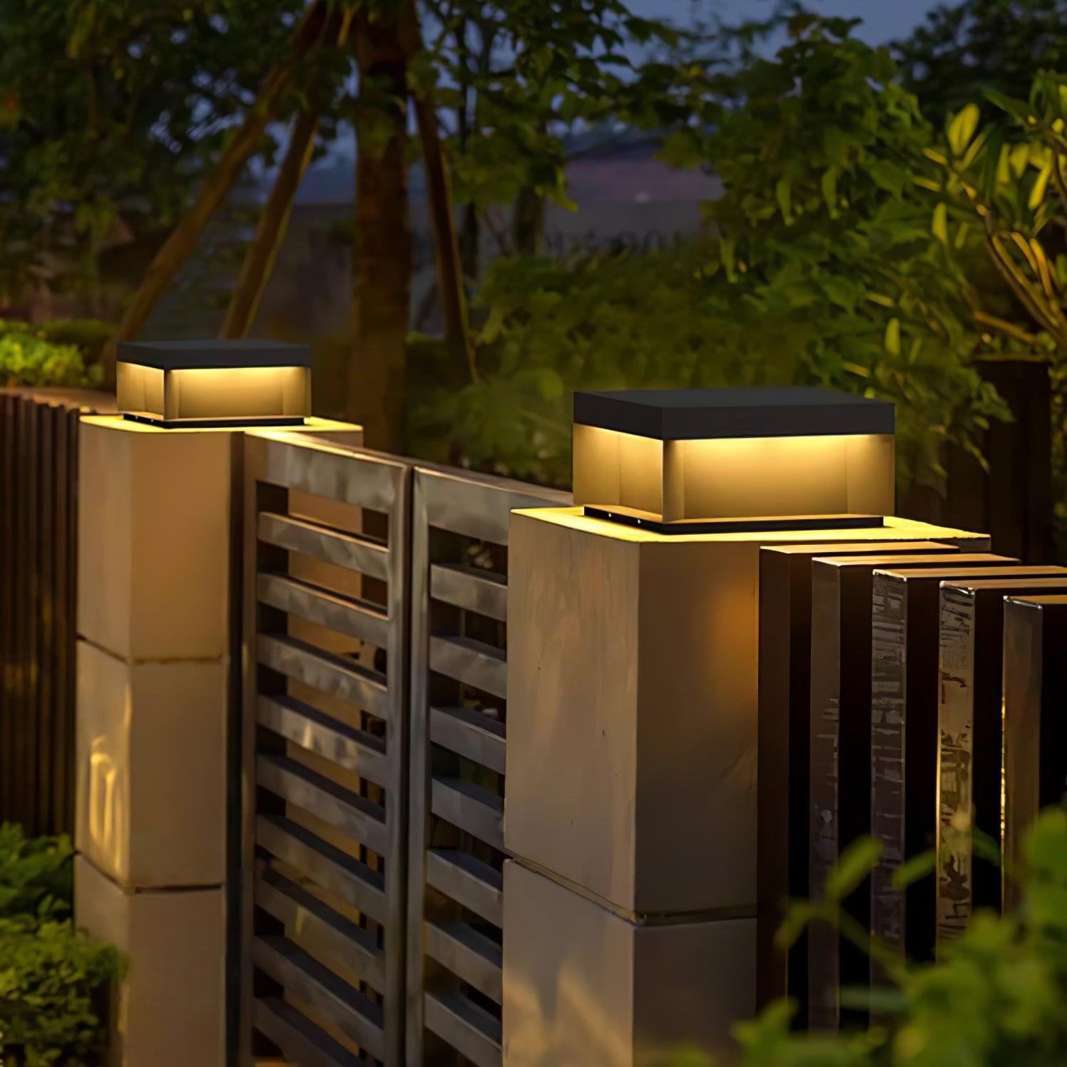 Borne de jardin LED en métal sablé – imperméable IP65, filaire ou solaire