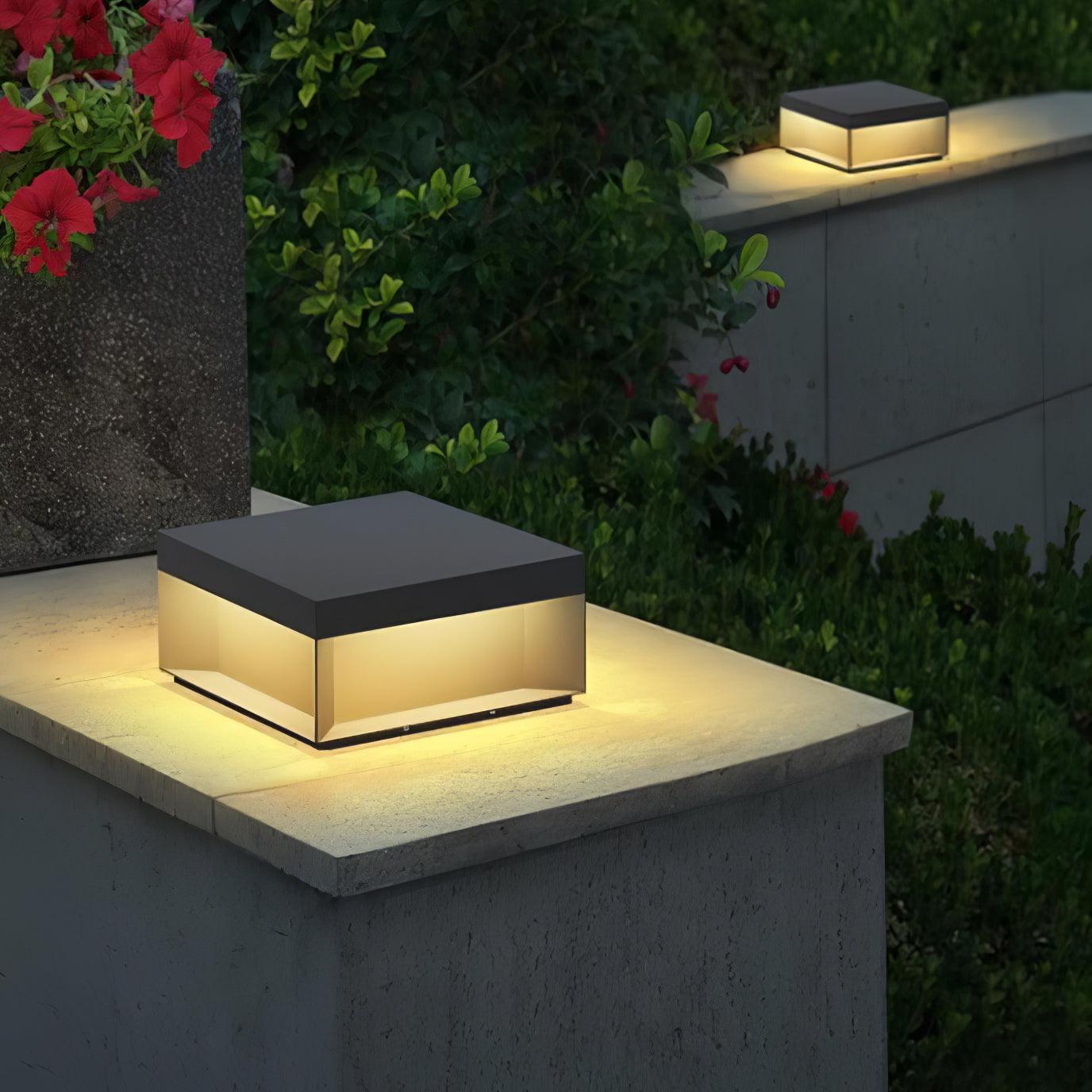 Borne de jardin LED en métal sablé – imperméable IP65, filaire ou solaire