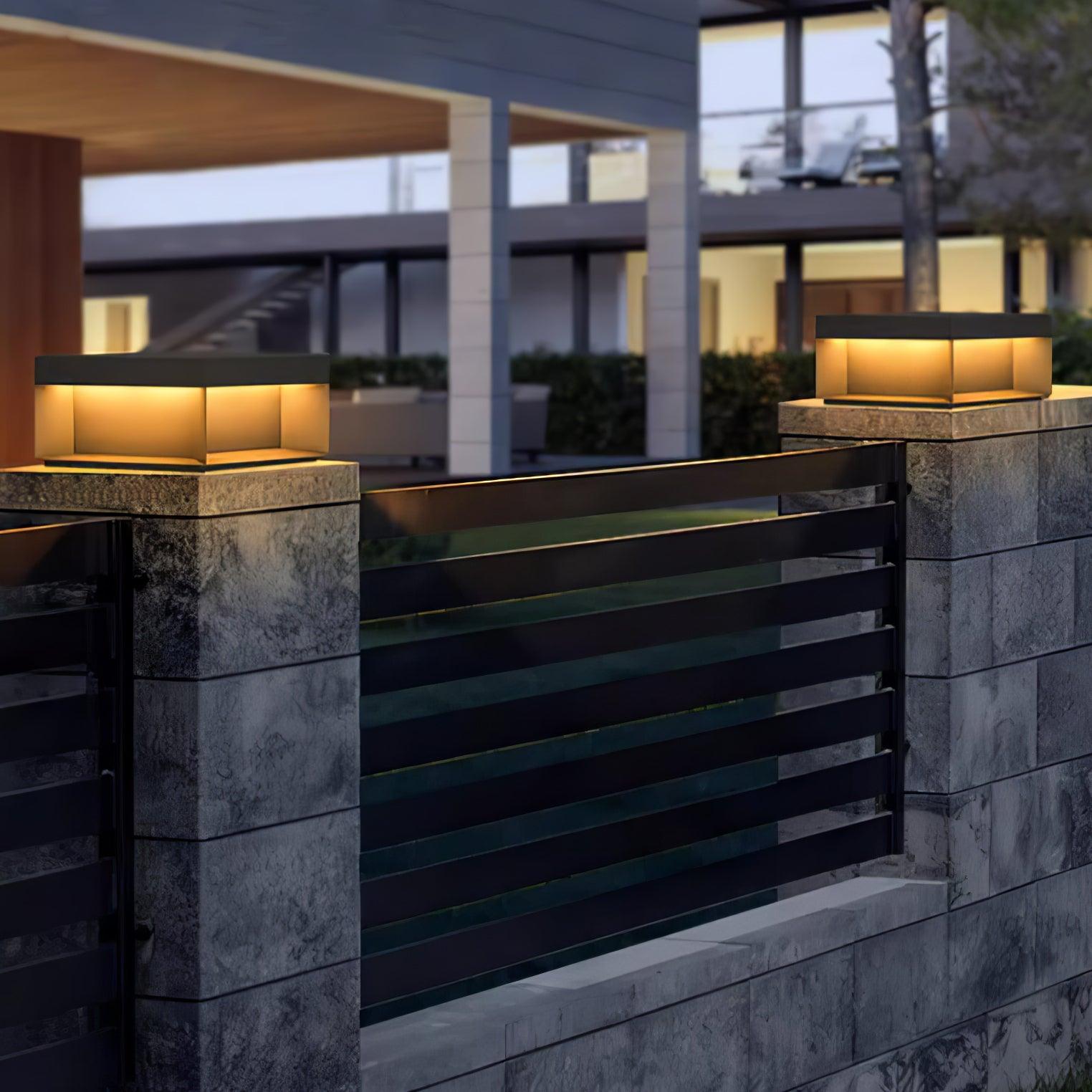 Borne de jardin LED en métal sablé – imperméable IP65, filaire ou solaire