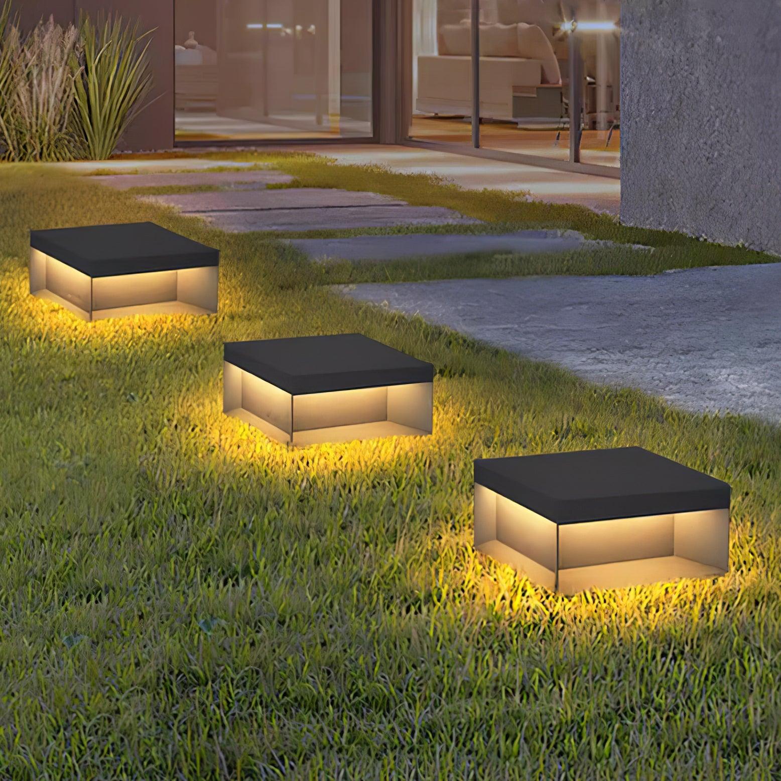 Borne de jardin LED en métal sablé – imperméable IP65, filaire ou solaire