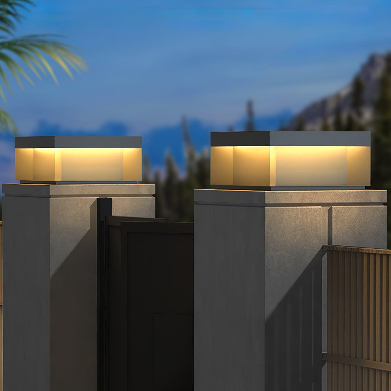 Borne de jardin LED en métal sablé – imperméable IP65, filaire ou solaire