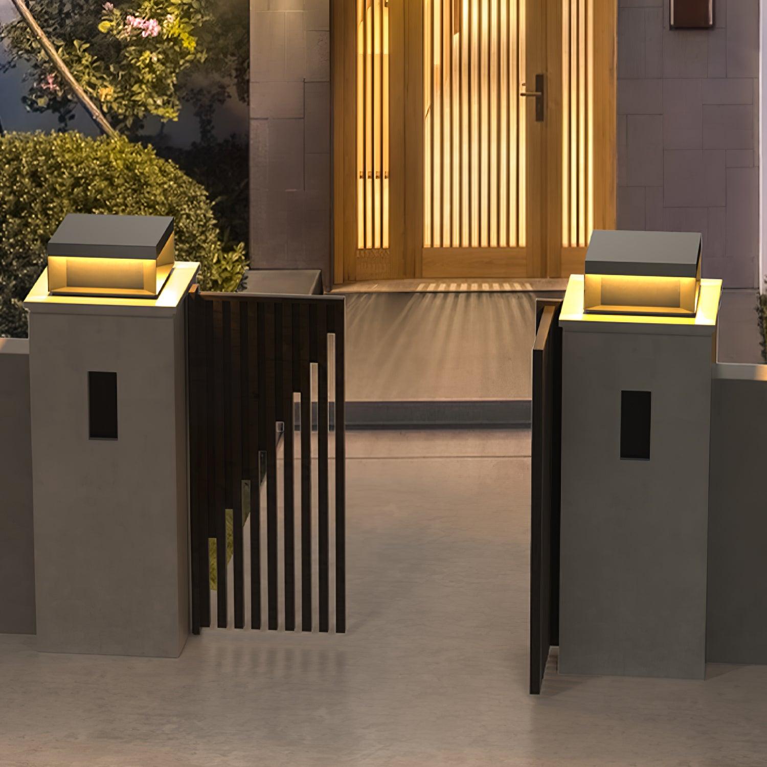Borne de jardin LED en métal sablé – imperméable IP65, filaire ou solaire